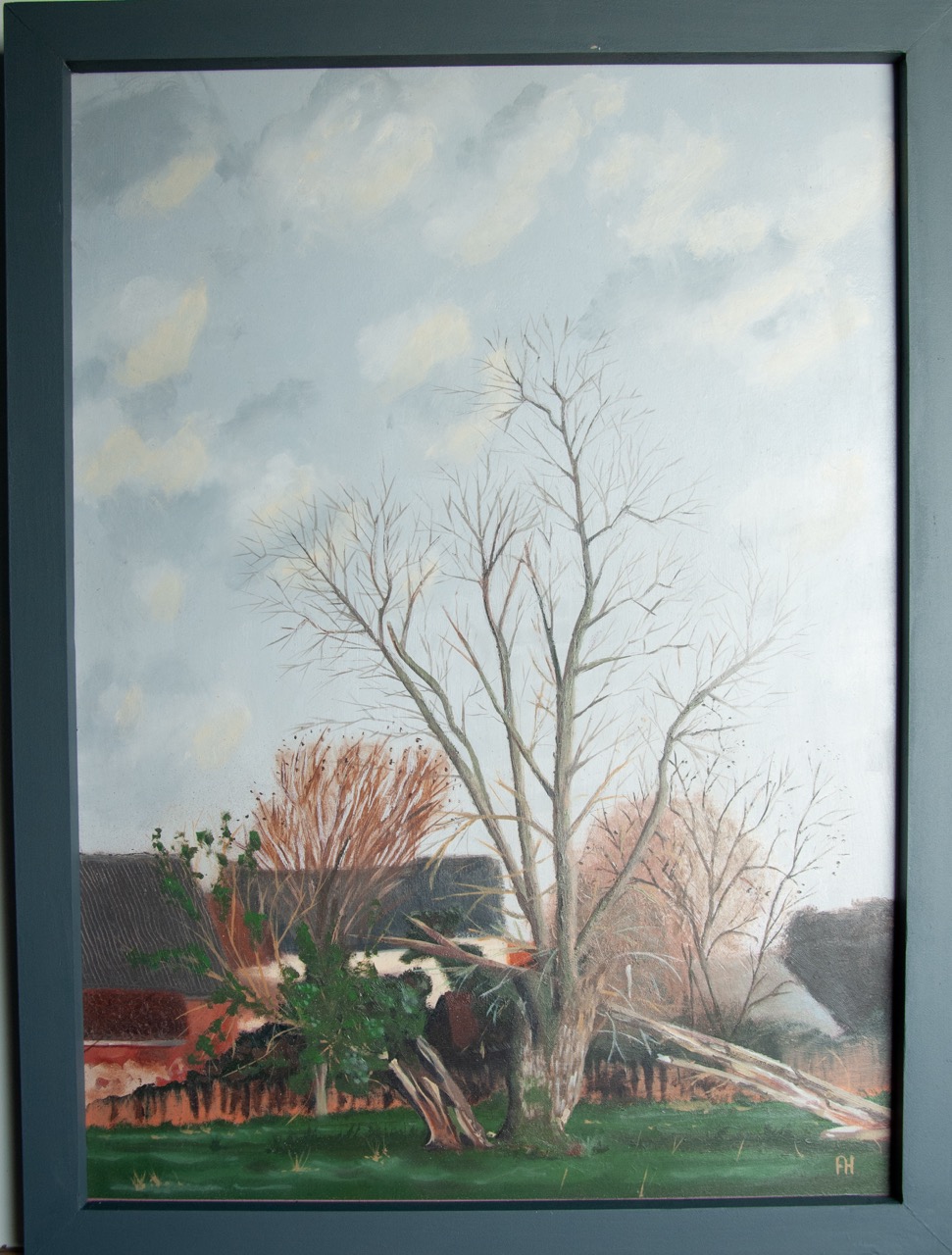 peinture à l'huile "les vieux saules"