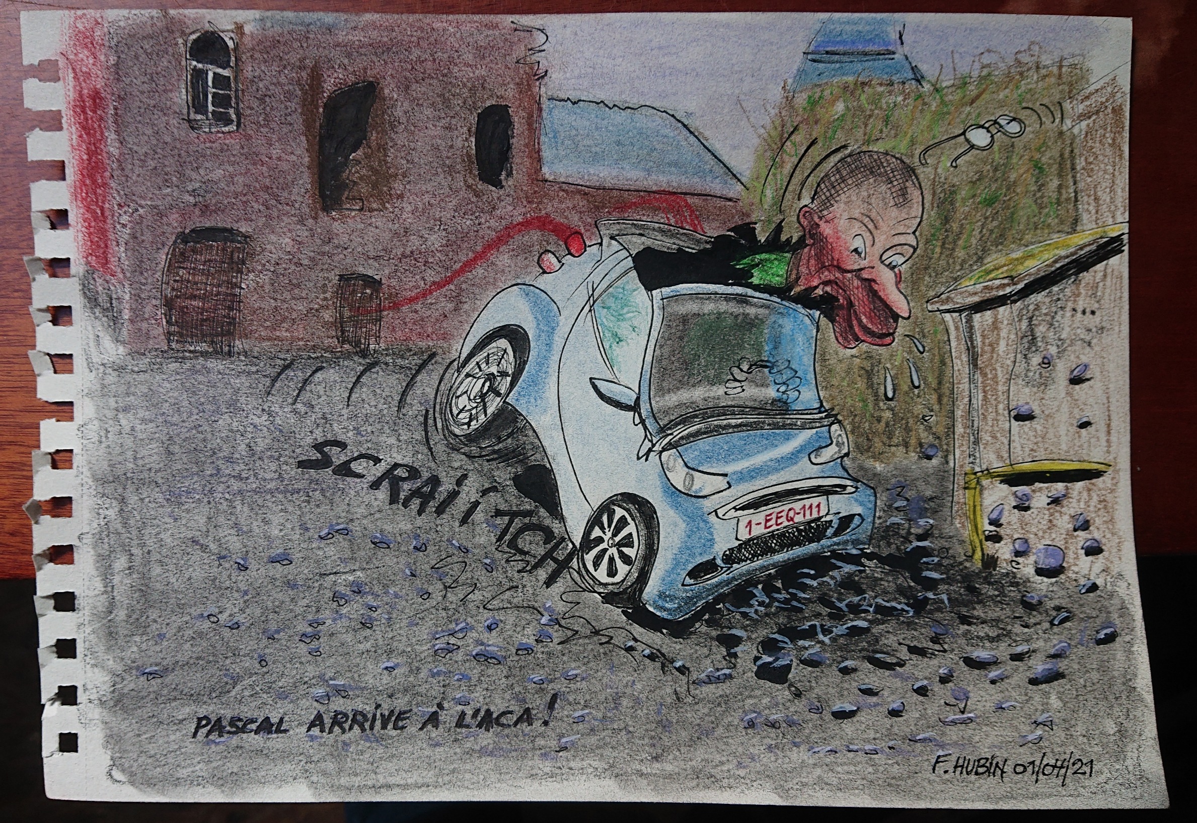 Caricature humoristique réalisée par Francis Hubin